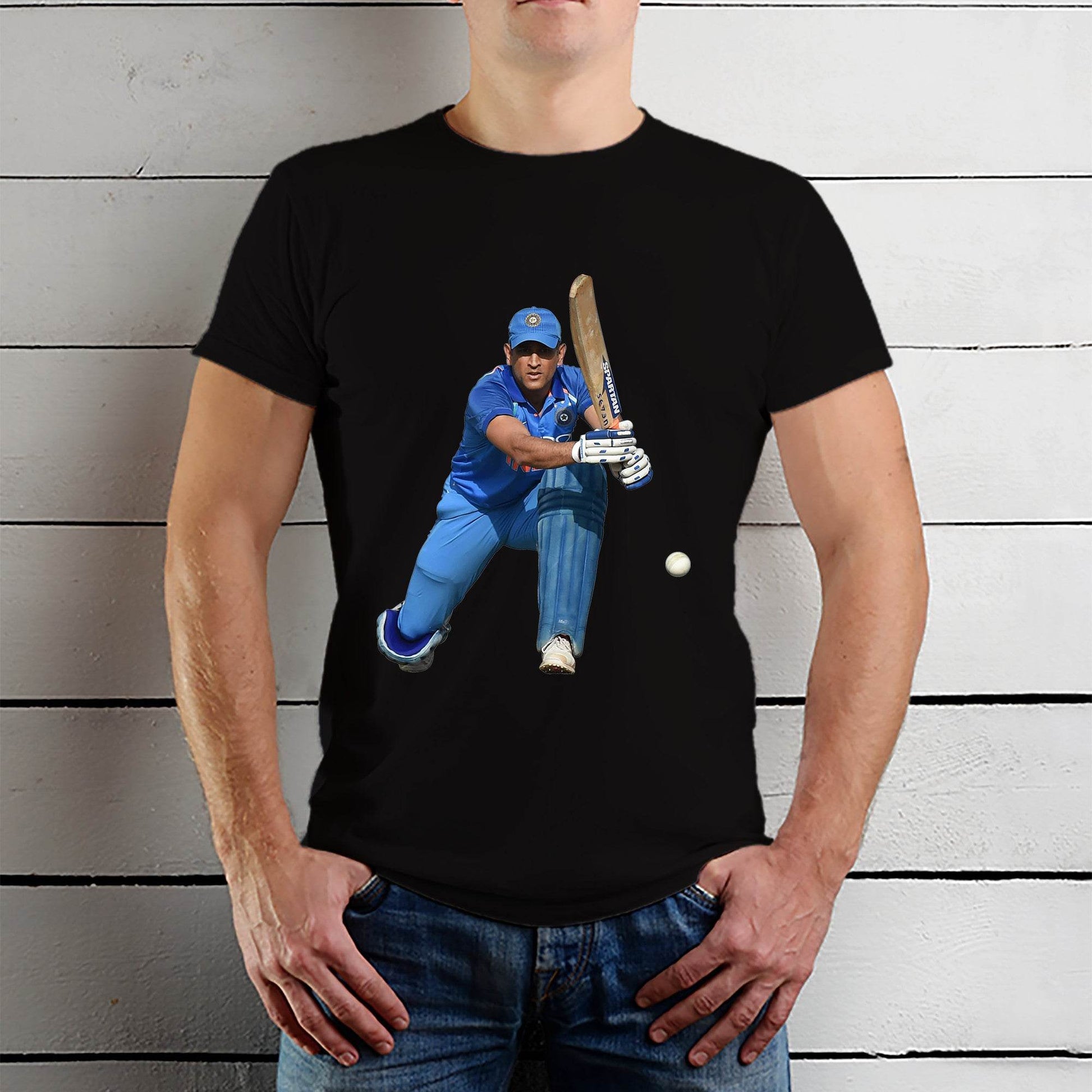 Dhoni The Best Cricket - Unisex Round Neck Regular Fit 100% Combed Cotton Half Sleeve T-Shirt - Mojilo Mart