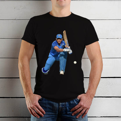 Dhoni The Best Cricket - Unisex Round Neck Regular Fit 100% Combed Cotton Half Sleeve T-Shirt - Mojilo Mart