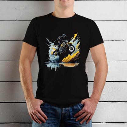 Dirt Bike Motorcross Motorcycle - Unisex Round Neck Regular Fit 100% Combed Cotton Half Sleeve T-Shirt - Mojilo Mart
