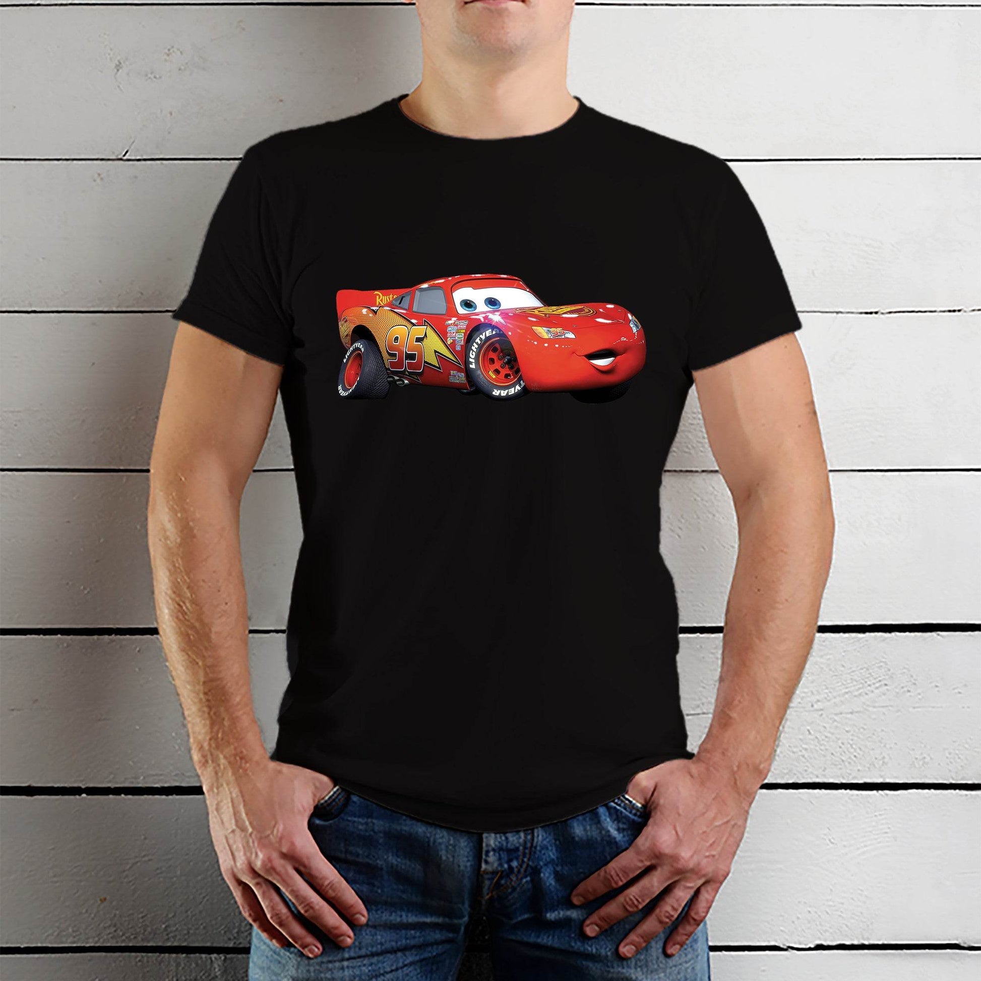 Disney Pixar Cars Lightning - Unisex Round Neck Regular Fit 100% Combed Cotton Half Sleeve T-Shirt - Mojilo Mart