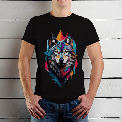 Drawing Graffiti Wolf ART - Unisex Round Neck Regular Fit 100% Combed Cotton Half Sleeve T-Shirt - Mojilo Mart