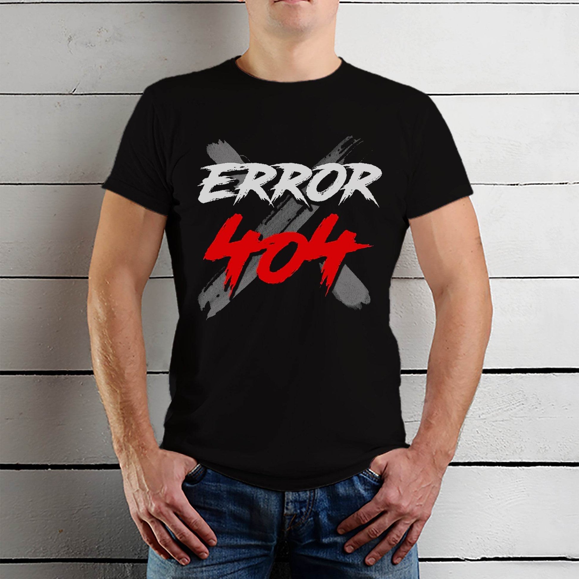ERROR 404 - Unisex Round Neck Regular Fit 100% Combed Cotton Half Sleeve T-Shirt - Mojilo Mart