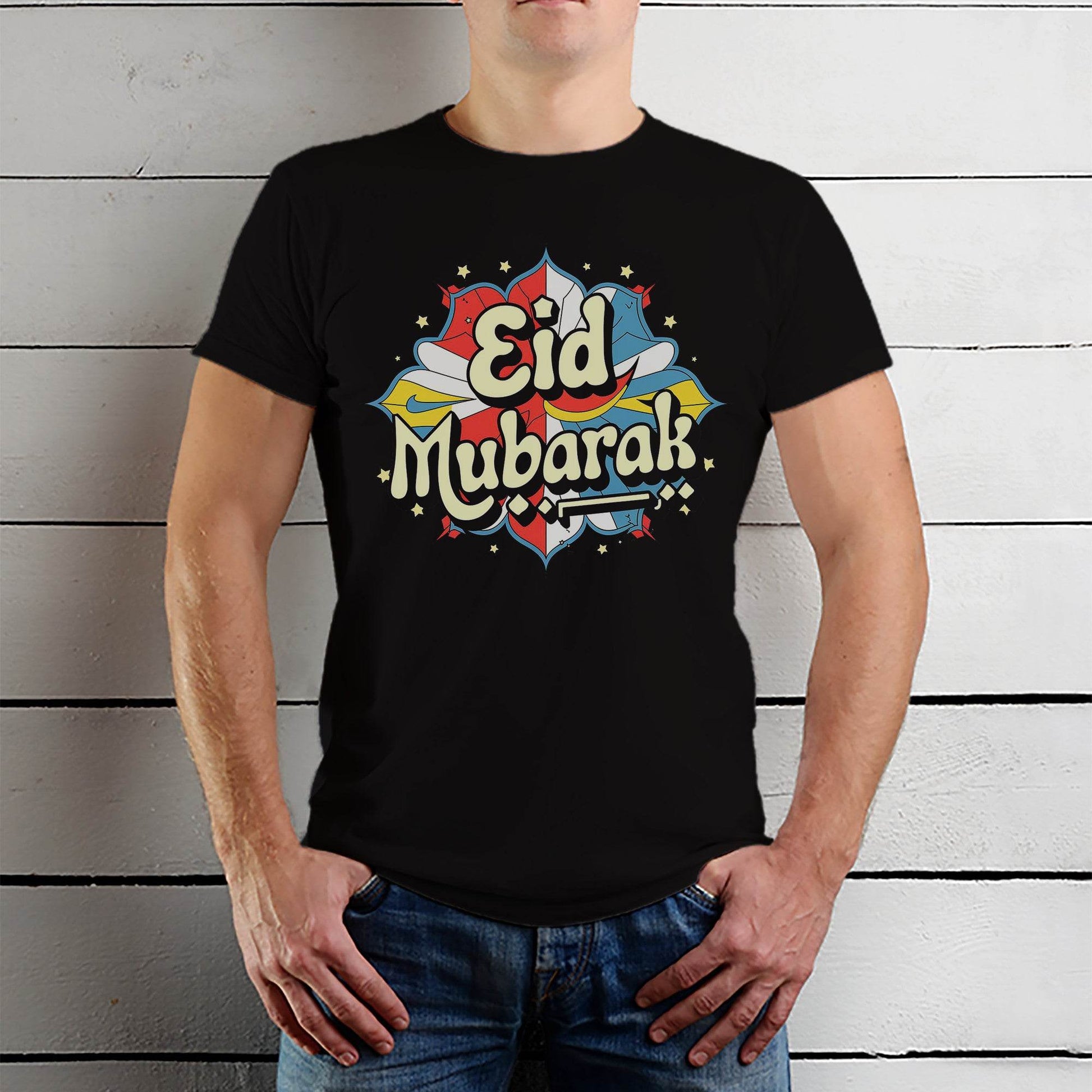 Eid Mubarak New - Unisex Round Neck Regular Fit 100% Combed Cotton Half Sleeve T-Shirt - Mojilo Mart