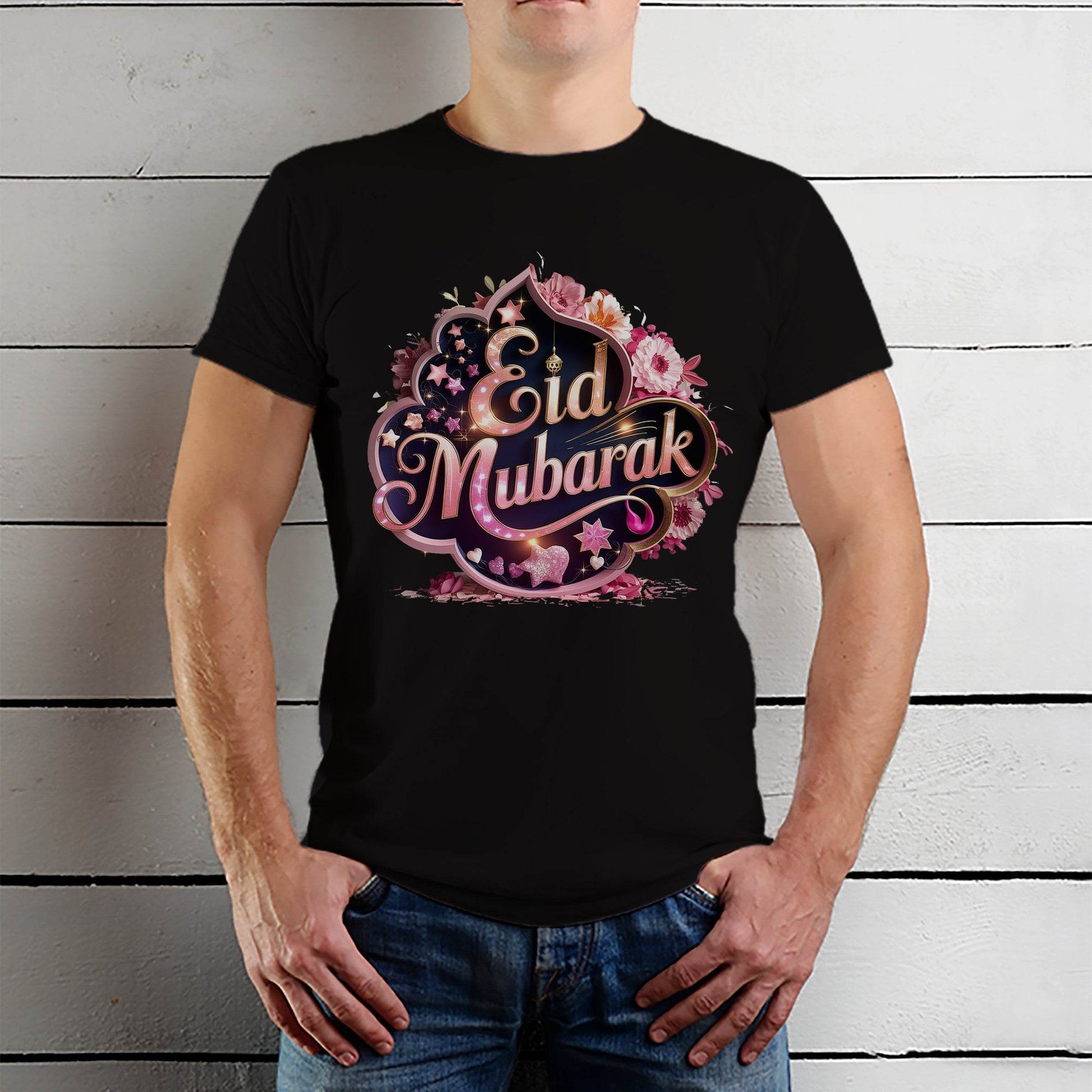 Eid Mubarak - Unisex Round Neck Regular Fit 100% Combed Cotton Half Sleeve T-Shirt - Mojilo Mart