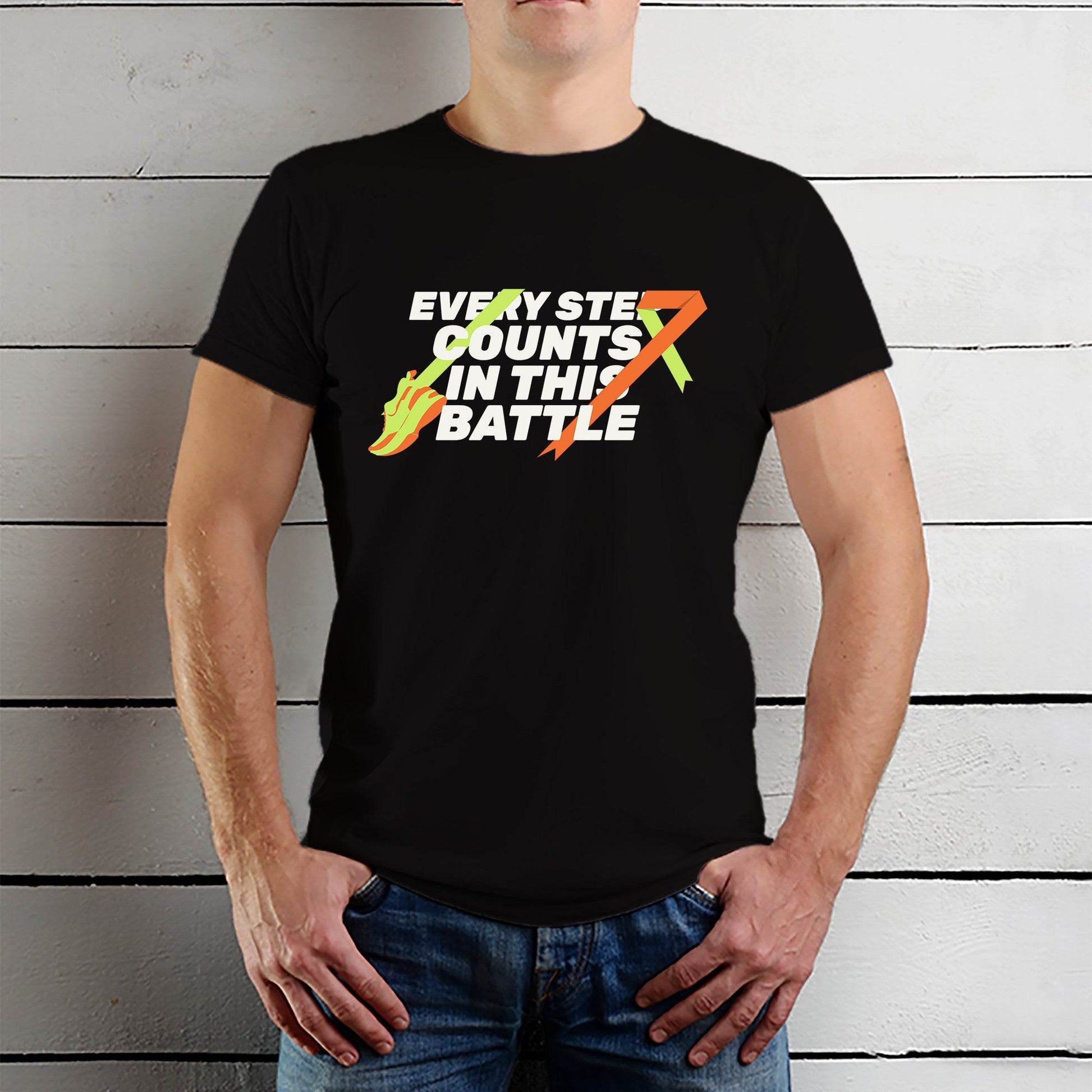 Every step counts in this battle - Unisex Round Neck Regular Fit 100% Combed Cotton Half Sleeve T-Shirt - Mojilo Mart