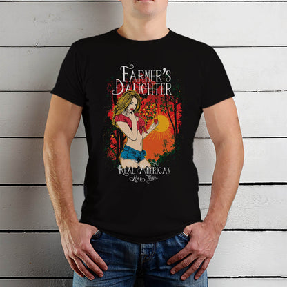 FARMER'S DAUGHTER REAL AMERICAN HARD GIRL - Unisex Round Neck Regular Fit 100% Combed Cotton Half Sleeve T-Shirt - Mojilo Mart