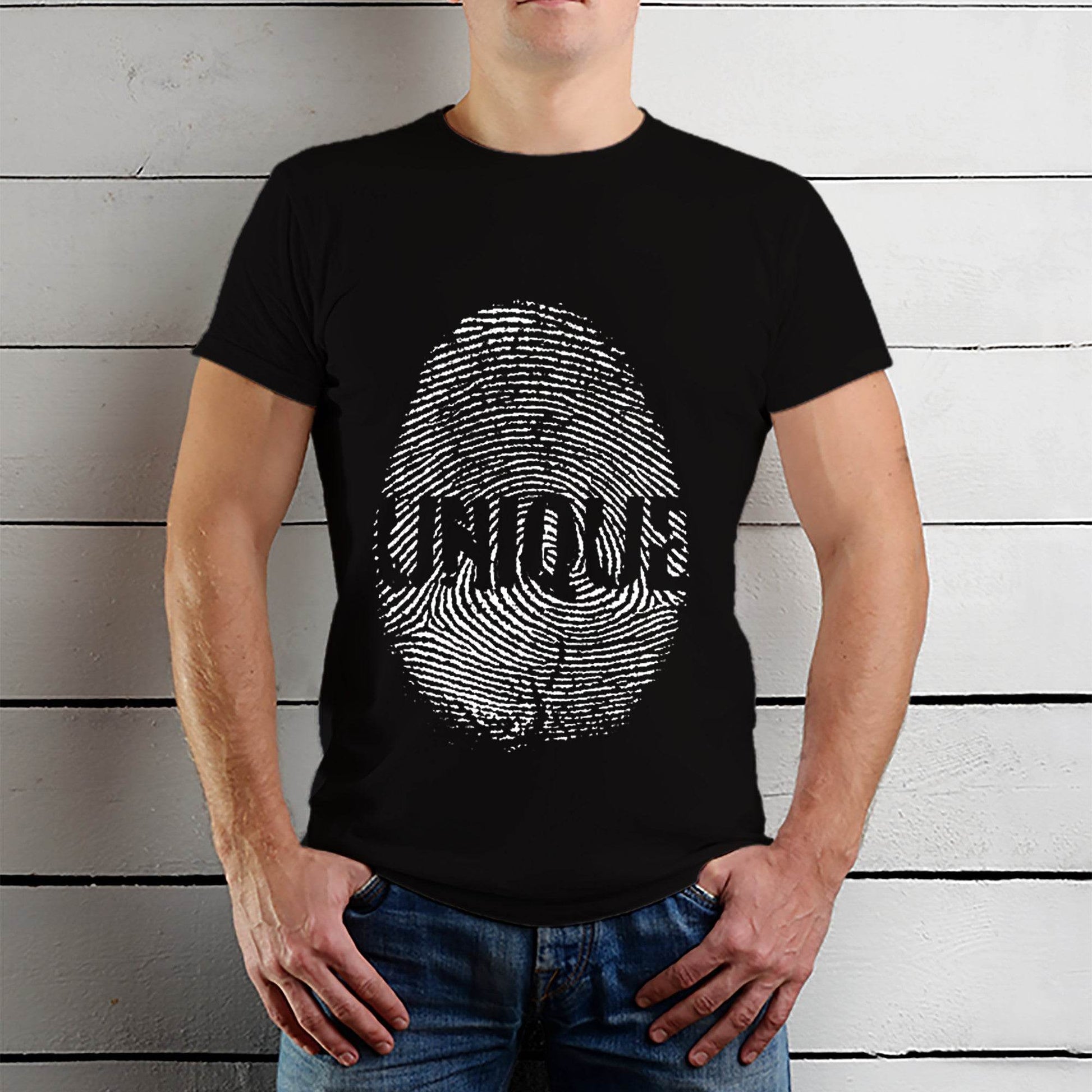 Fingerprint Unique - Unisex Round Neck Regular Fit 100% Combed Cotton Half Sleeve T-Shirt - Mojilo Mart
