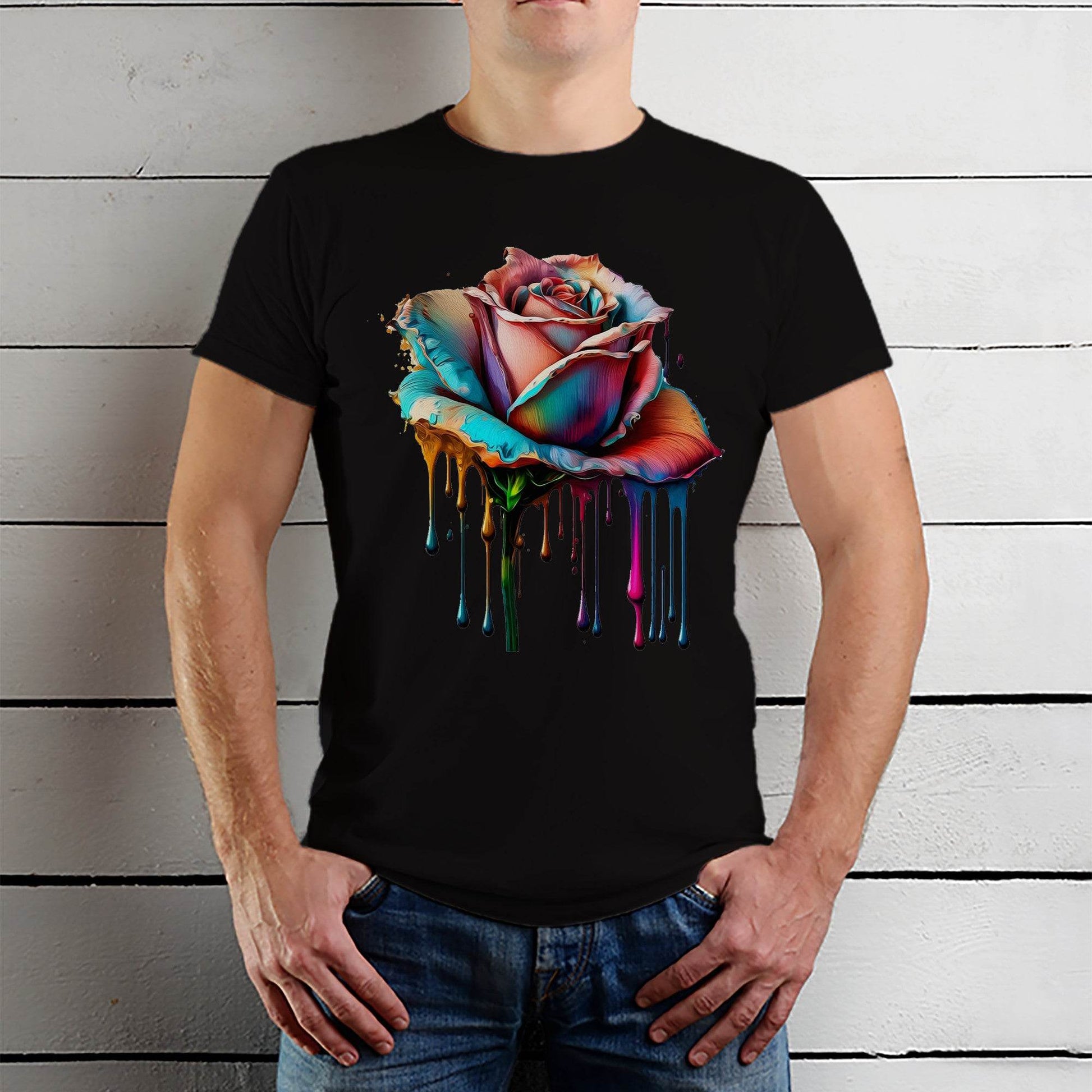 Fire And Ice Roses - Unisex Round Neck Regular Fit 100% Combed Cotton Half Sleeve T-Shirt - Mojilo Mart