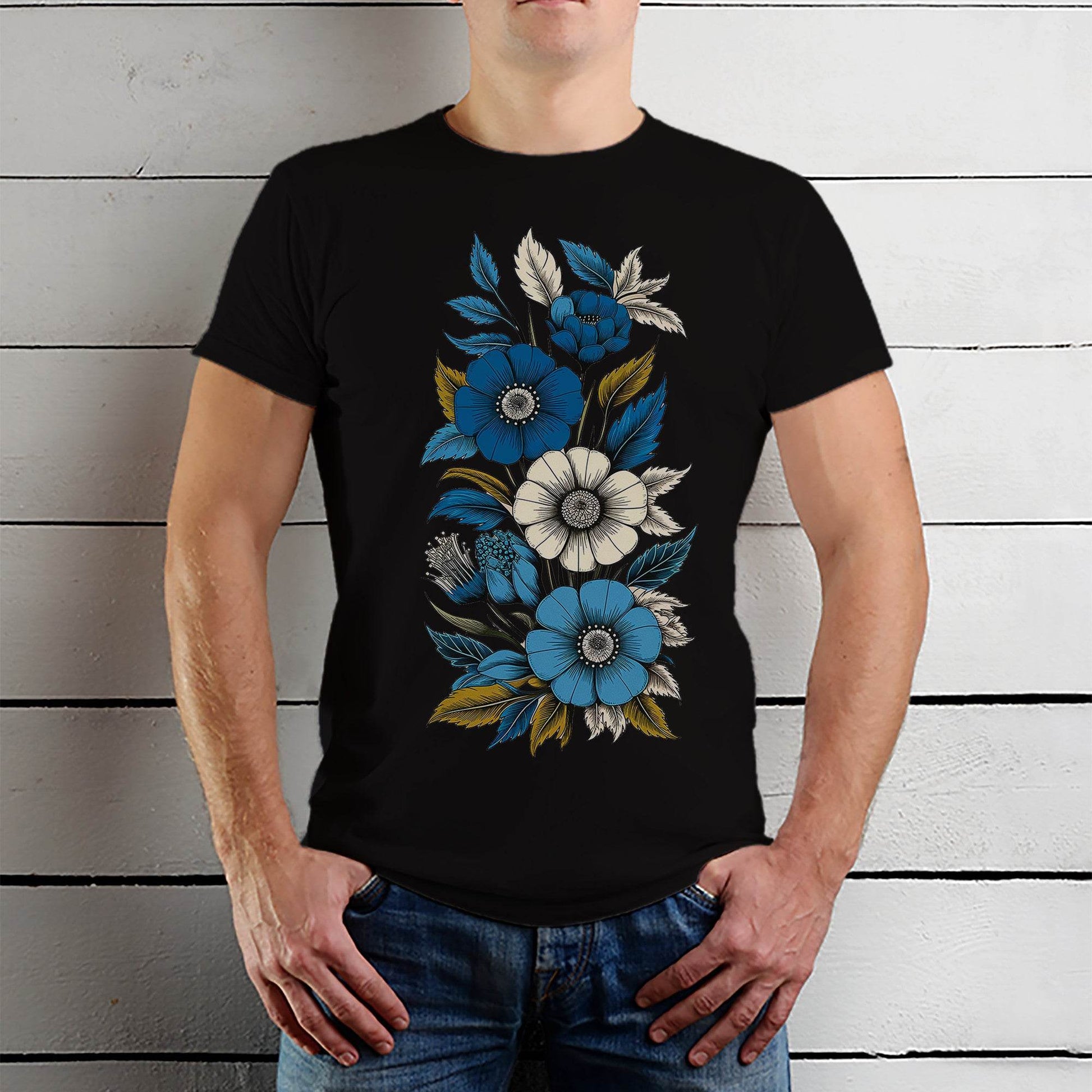 Flower Aesthetic Ornament Decoration - Unisex Round Neck Regular Fit 100% Combed Cotton Half Sleeve T-Shirt (Copy) (Copy) - Mojilo Mart