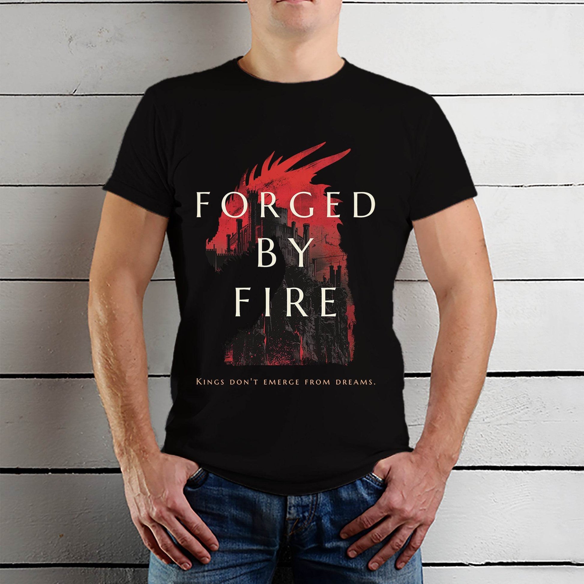 Forged by Fire Oversized - Unisex Round Neck Regular Fit 100% Combed Cotton Half Sleeve T-Shirt - Mojilo Mart