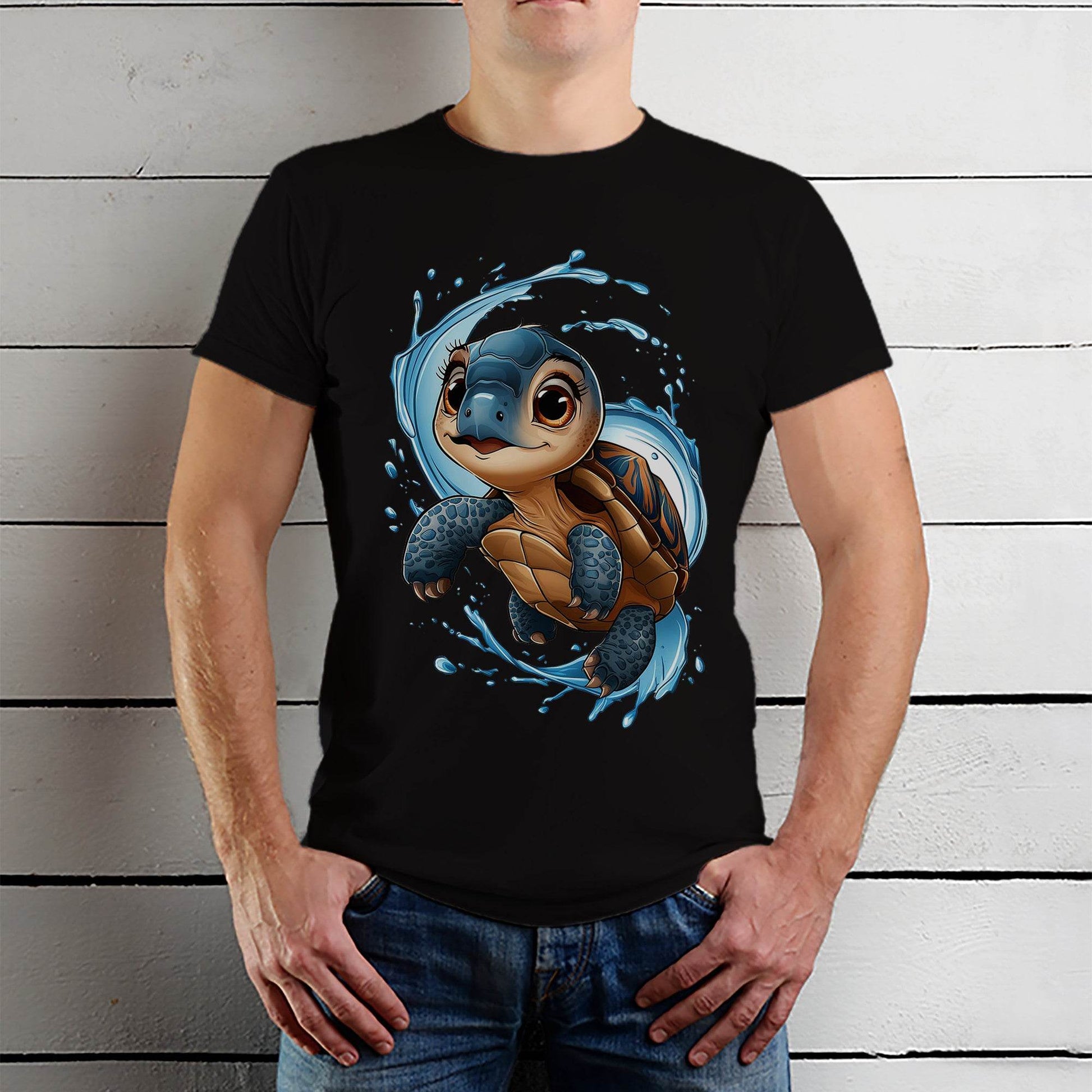 Funny Little Turtle - Unisex Round Neck Regular Fit 100% Combed Cotton Half Sleeve T-Shirt - Mojilo Mart