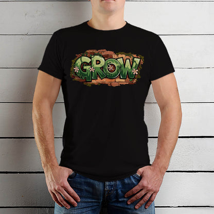 GROW - Unisex Round Neck Regular Fit 100% Combed Cotton Half Sleeve T-Shirt - Mojilo Mart