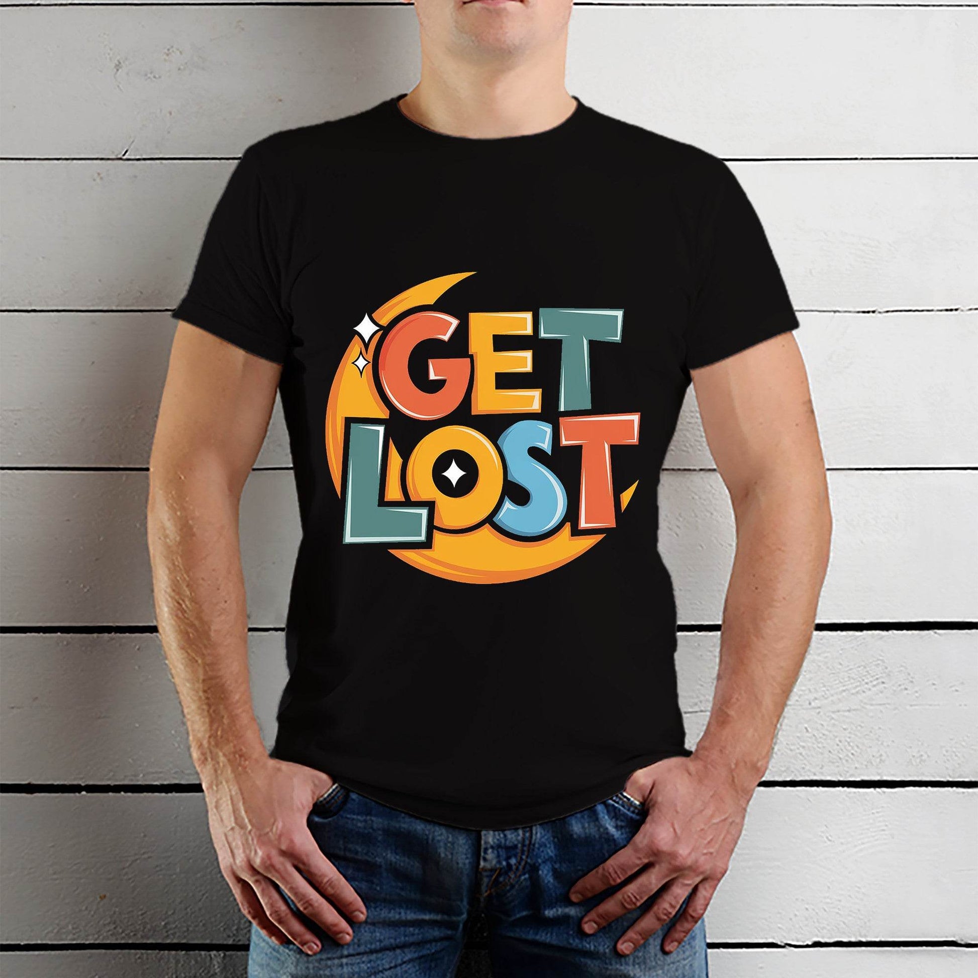 Get Lost - Unisex Round Neck Regular Fit 100% Combed Cotton Half Sleeve T-Shirt - Mojilo Mart