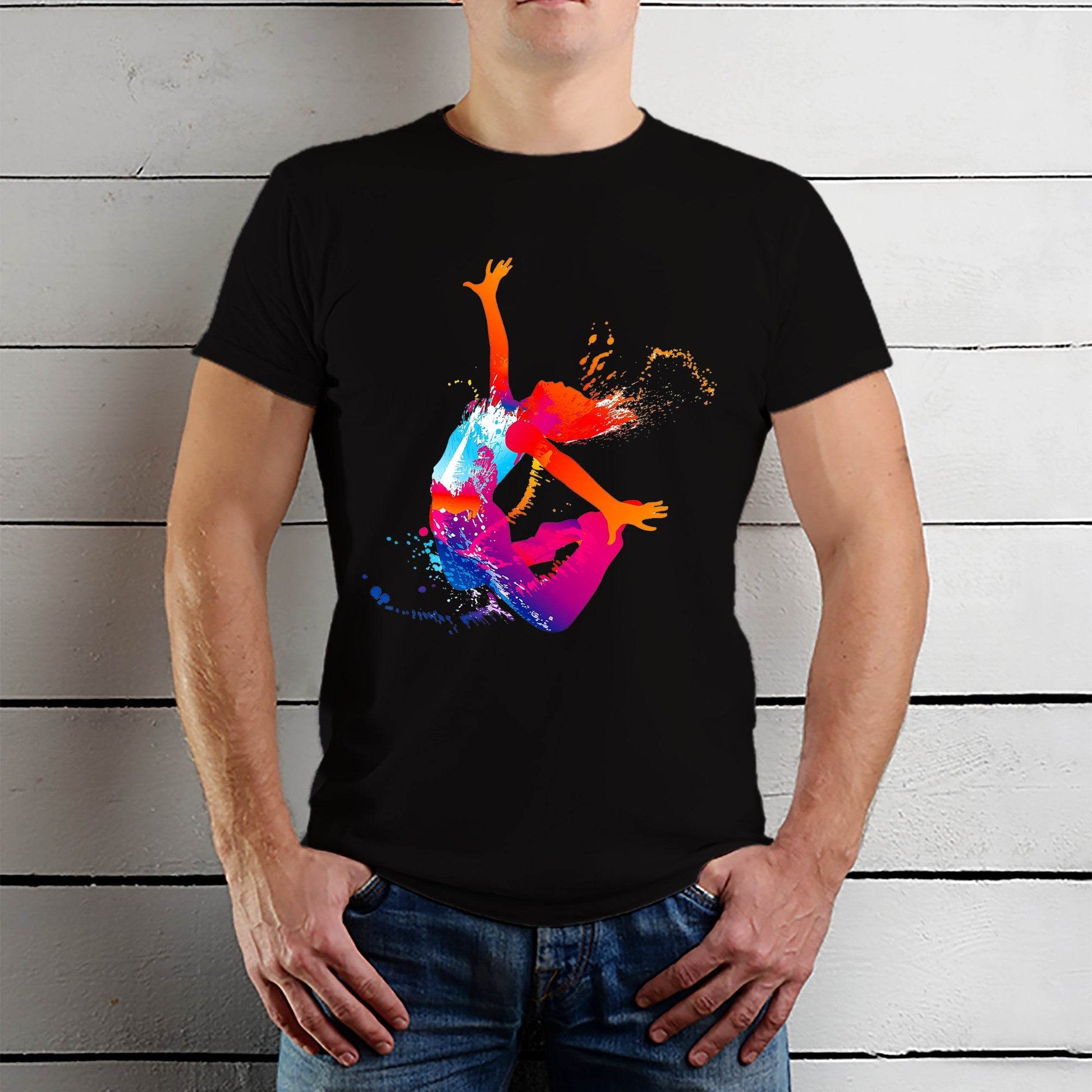 Girl Dancing and Playing Holi - Unisex Round Neck Regular Fit 100% Combed Cotton Half Sleeve T-Shirt - Mojilo Mart