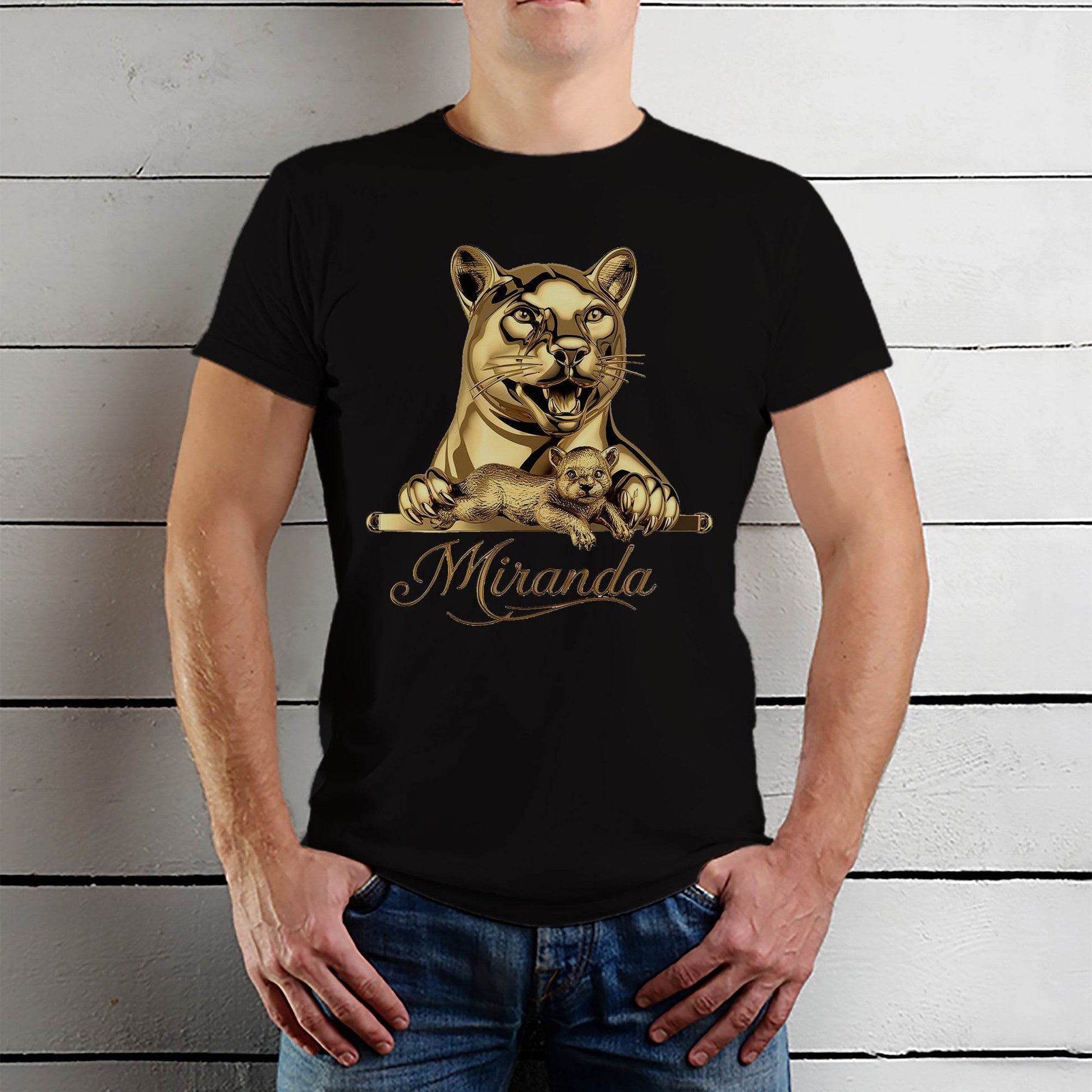 Golden Panther - Unisex Round Neck Regular Fit 100% Combed Cotton Half Sleeve T-Shirt - Mojilo Mart