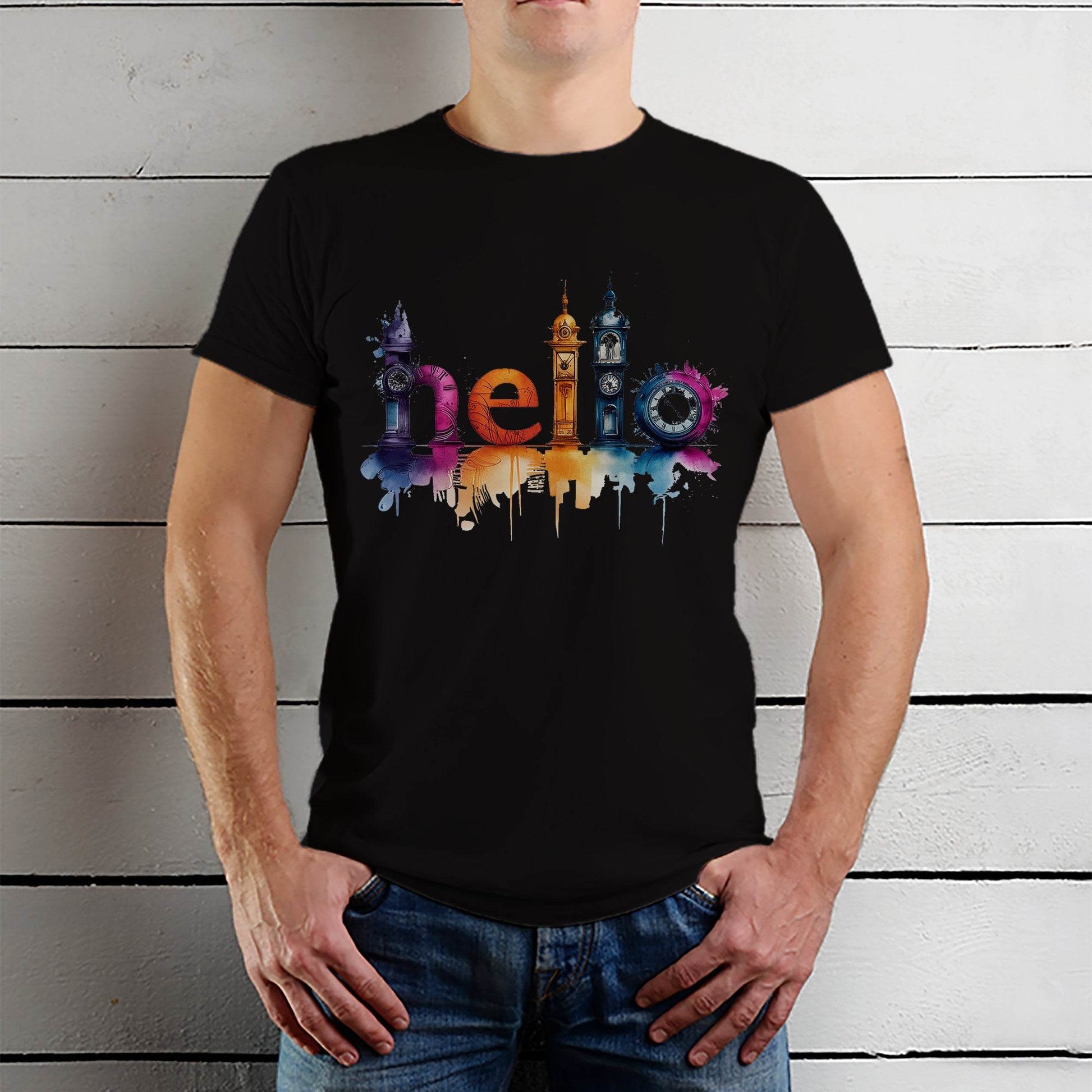 HELLO - Unisex Round Neck Regular Fit 100% Combed Cotton Half Sleeve T-Shirt - Mojilo Mart