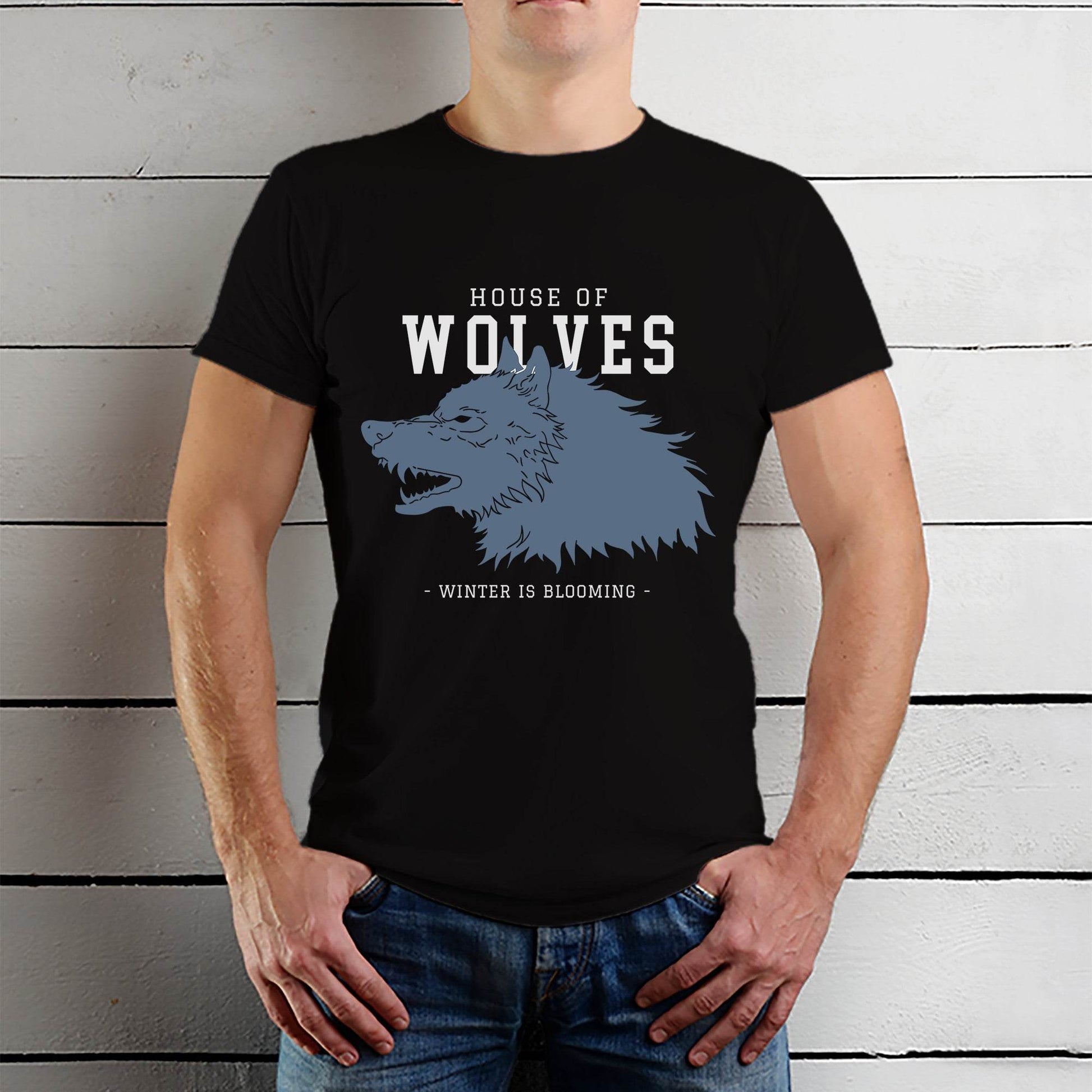 HOUSE OF WOLVES GRAPHIC - Unisex Round Neck Regular Fit 100% Combed Cotton Half Sleeve T-Shirt - Mojilo Mart