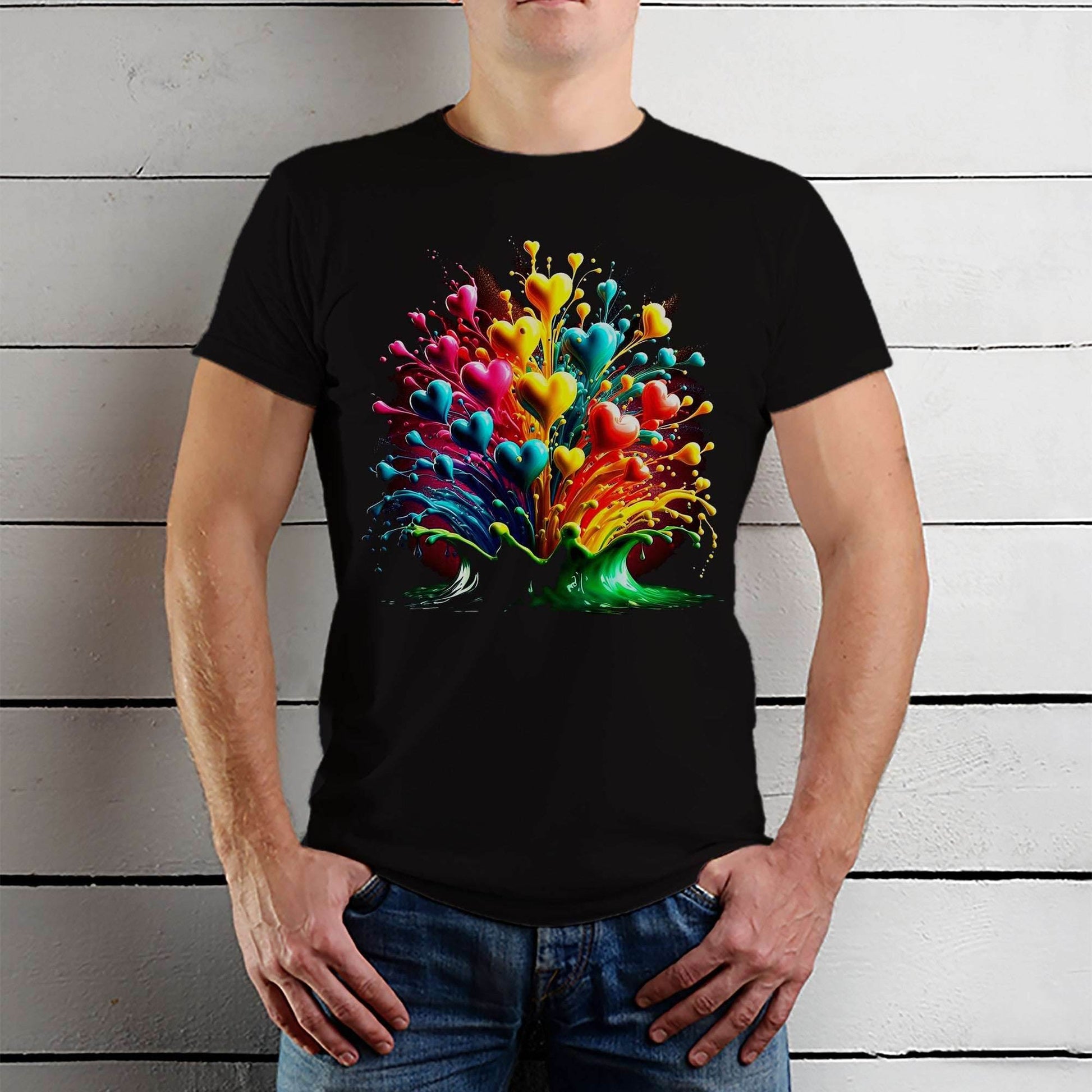 Healing Heart Art - Unisex Round Neck Regular Fit 100% Combed Cotton Half Sleeve T-Shirt - Mojilo Mart