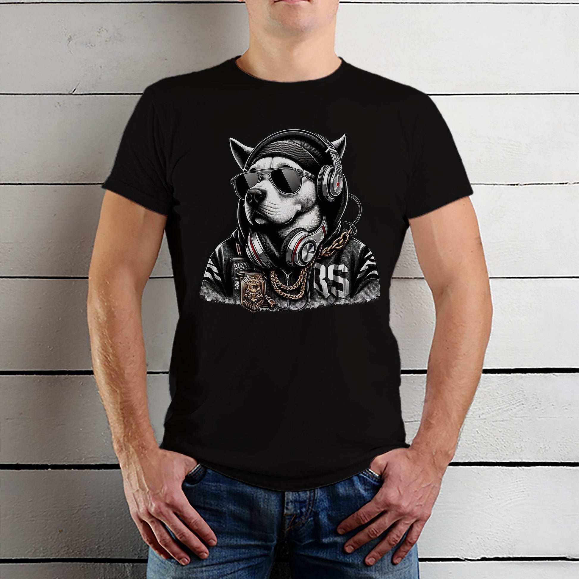 Hip Hop Dog - Unisex Round Neck Regular Fit 100% Combed Cotton Half Sleeve T-Shirt - Mojilo Mart