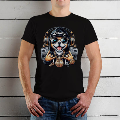 Hip Hop Dog Desing - Unisex Round Neck Regular Fit 100% Combed Cotton Half Sleeve T-Shirt - Mojilo Mart