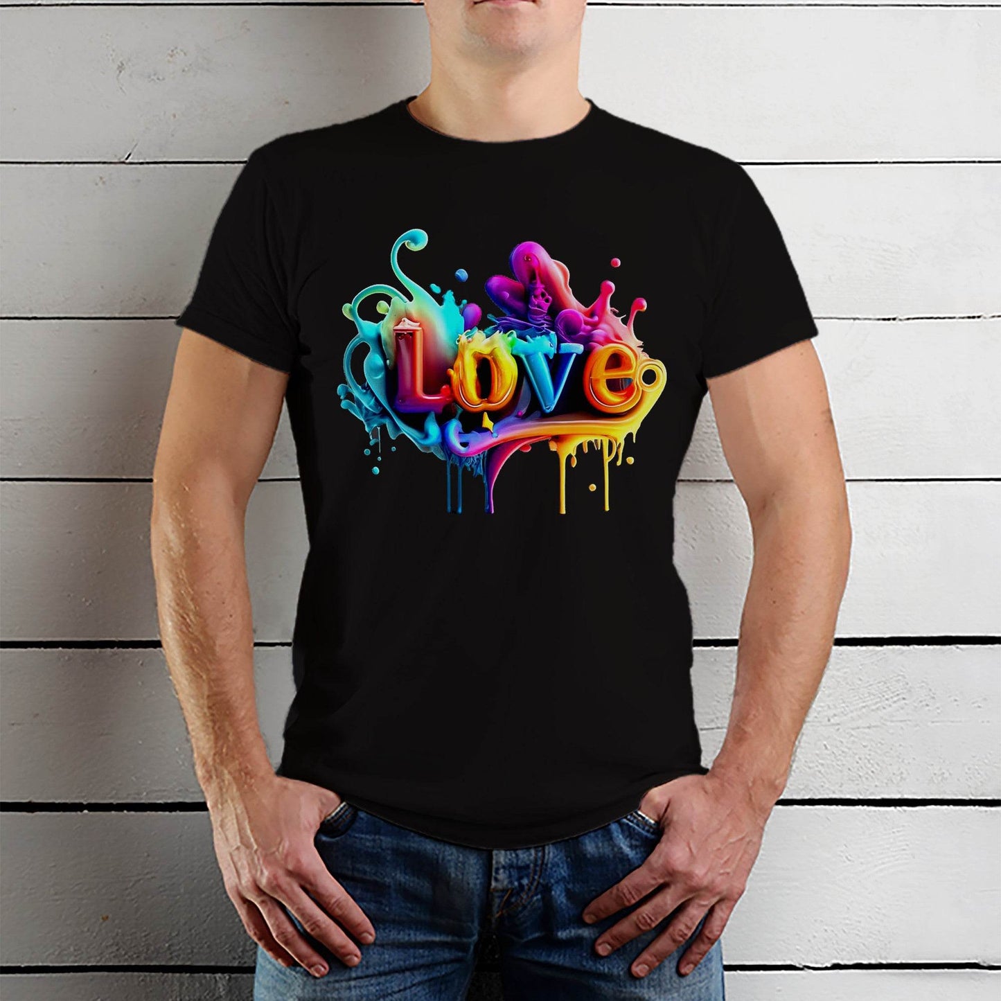 Hippie Flower Peace Soul Love Happy - Unisex Round Neck Regular Fit 100% Combed Cotton Half Sleeve T-Shirt - Mojilo Mart