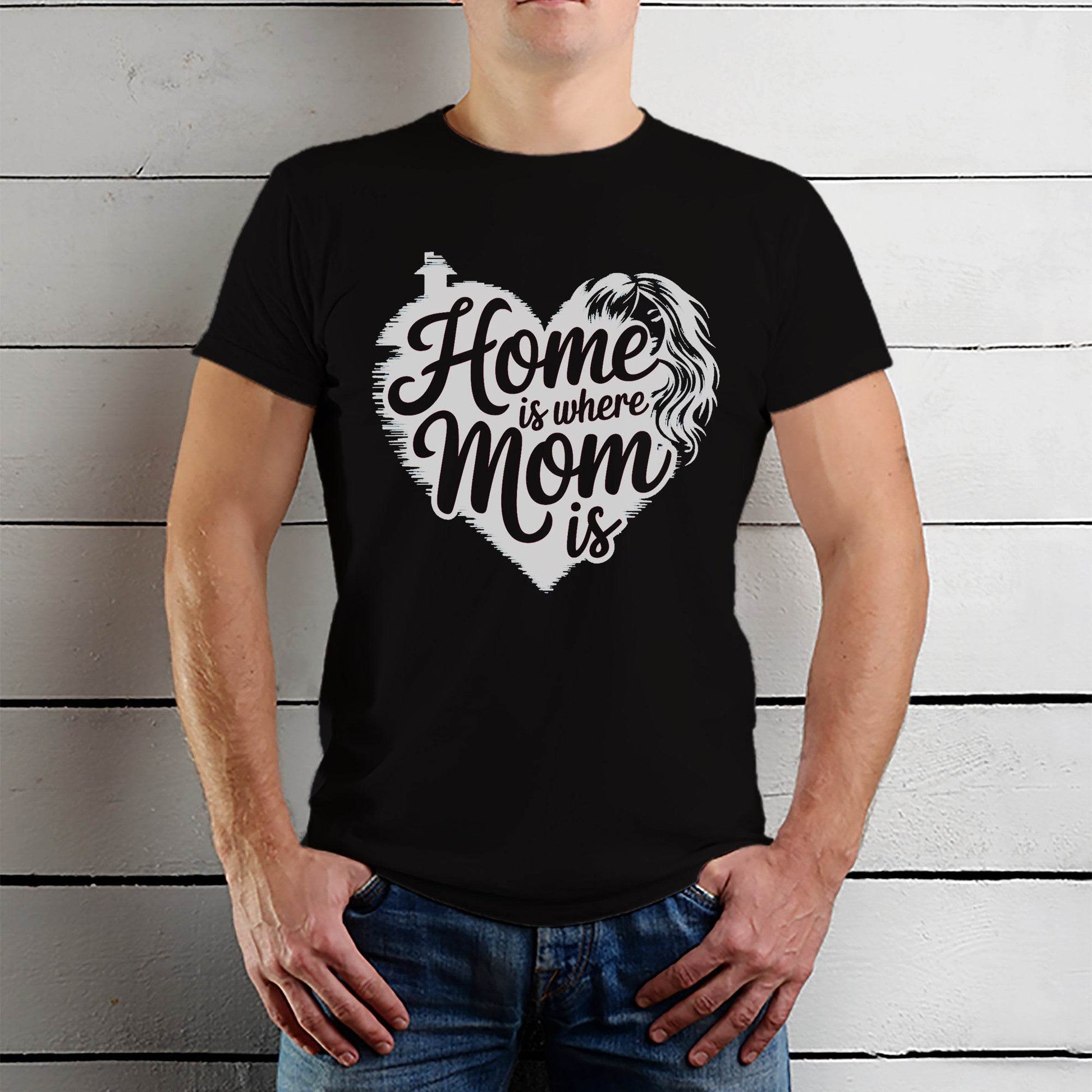 Home is where Mom is - Unisex Round Neck Regular Fit 100% Combed Cotton Half Sleeve T-Shirt - Mojilo Mart