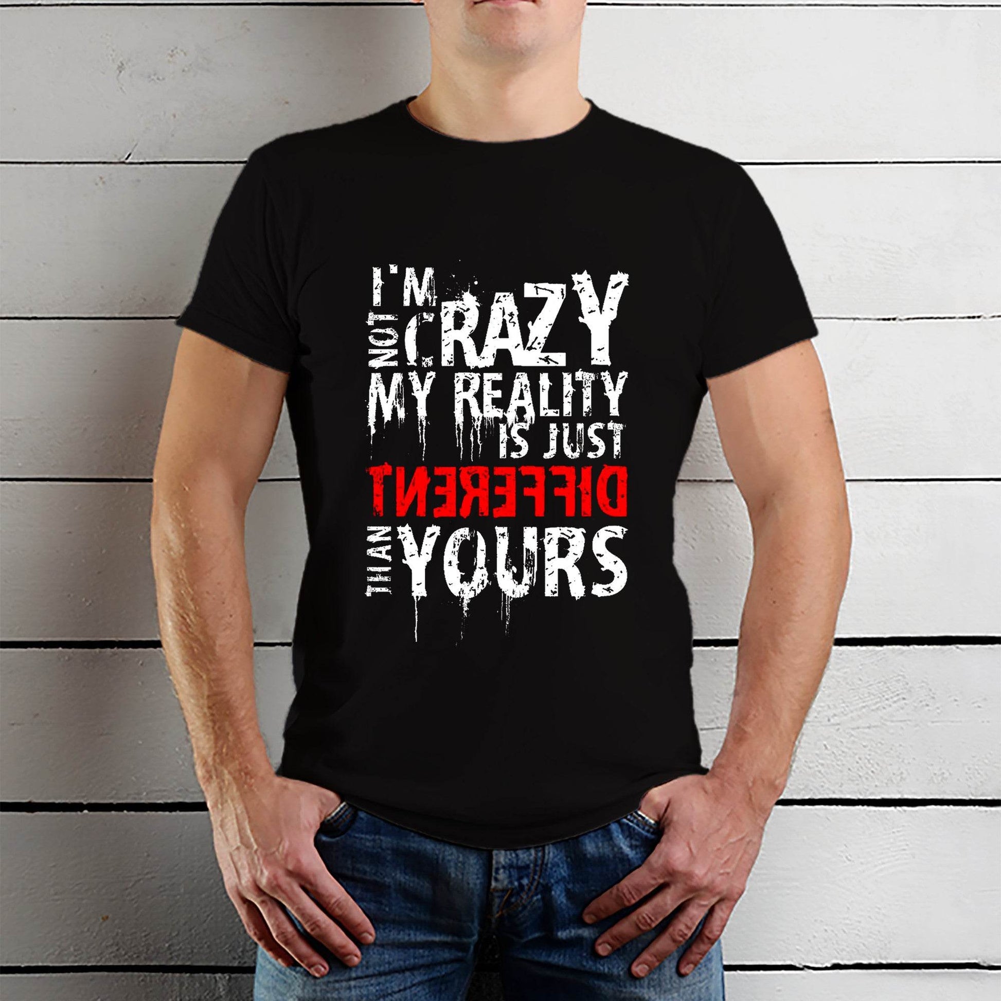 I M Not Crazyyyy - Unisex Round Neck Regular Fit 100% Combed Cotton Half Sleeve T-Shirt - Mojilo Mart