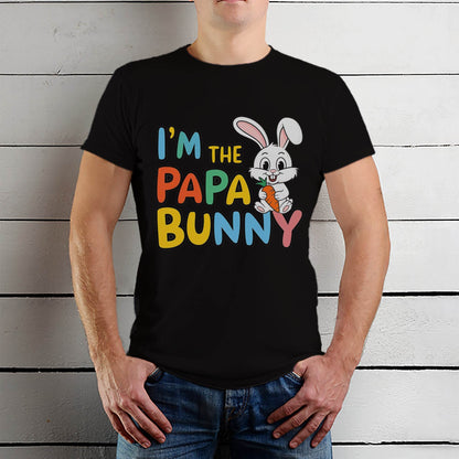 I'M THE PAPA BUNNY - Unisex Round Neck Regular Fit 100% Combed Cotton Half Sleeve T-Shirt - Mojilo Mart