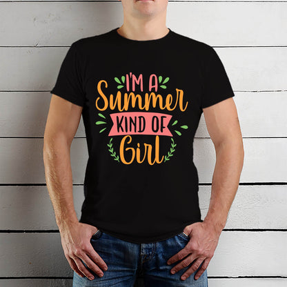 I'm A Summer Kind Of Girl Beach Vibes - Unisex Round Neck Regular Fit 100% Combed Cotton Half Sleeve T-Shirt - Mojilo Mart