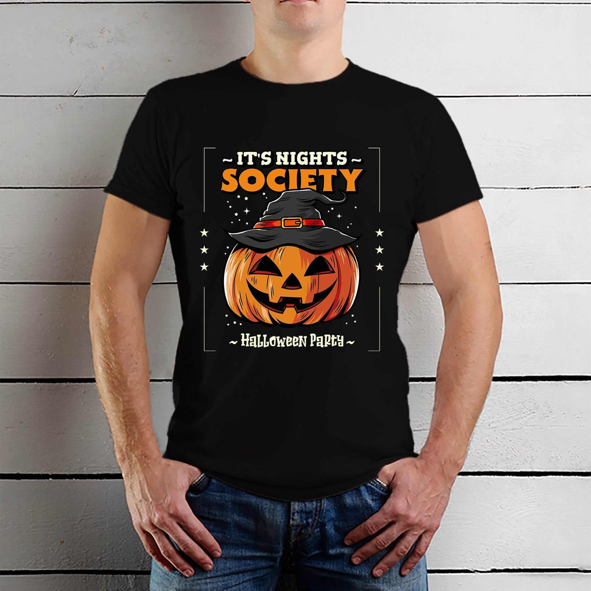 It's Nights Society - Unisex Round Neck Regular Fit 100% Combed Cotton Half Sleeve T-Shirt - Mojilo Mart