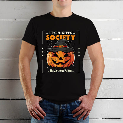 It's Nights Society - Unisex Round Neck Regular Fit 100% Combed Cotton Half Sleeve T-Shirt - Mojilo Mart