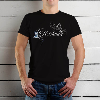 KRISHNA ART WRITING - Unisex Round Neck Regular Fit 100% Combed Cotton Half Sleeve T-Shirt - Mojilo Mart