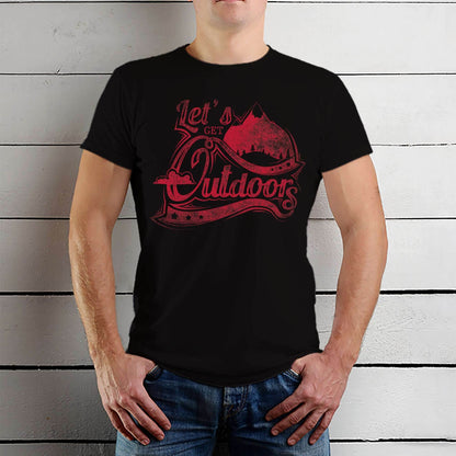 LET'S GET OUT DOORS - Unisex Round Neck Regular Fit 100% Combed Cotton Half Sleeve T-Shirt - Mojilo Mart
