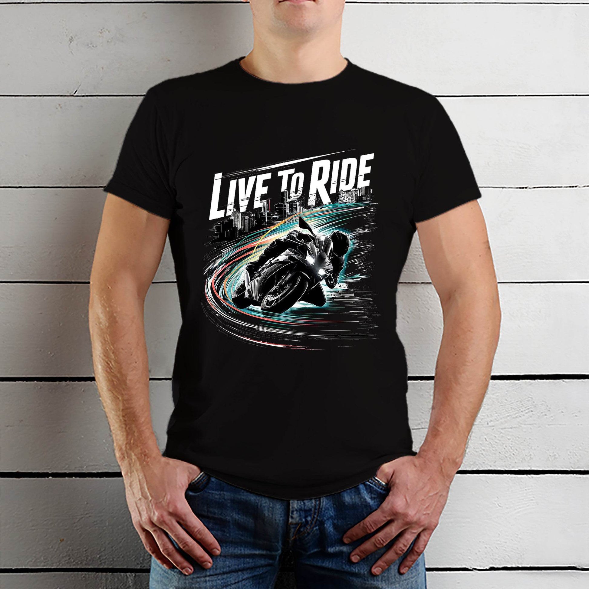 LIve To Ride - Unisex Round Neck Regular Fit 100% Combed Cotton Half Sleeve T-Shirt - Mojilo Mart