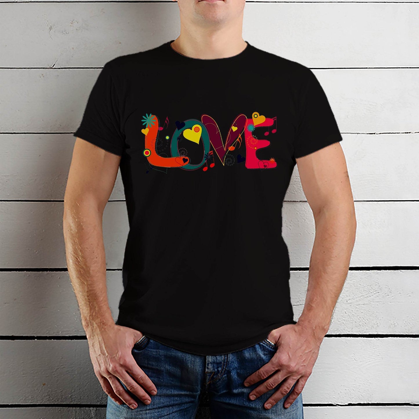 LOVE RED - Unisex Round Neck Regular Fit 100% Combed Cotton Half Sleeve T-Shirt - Mojilo Mart