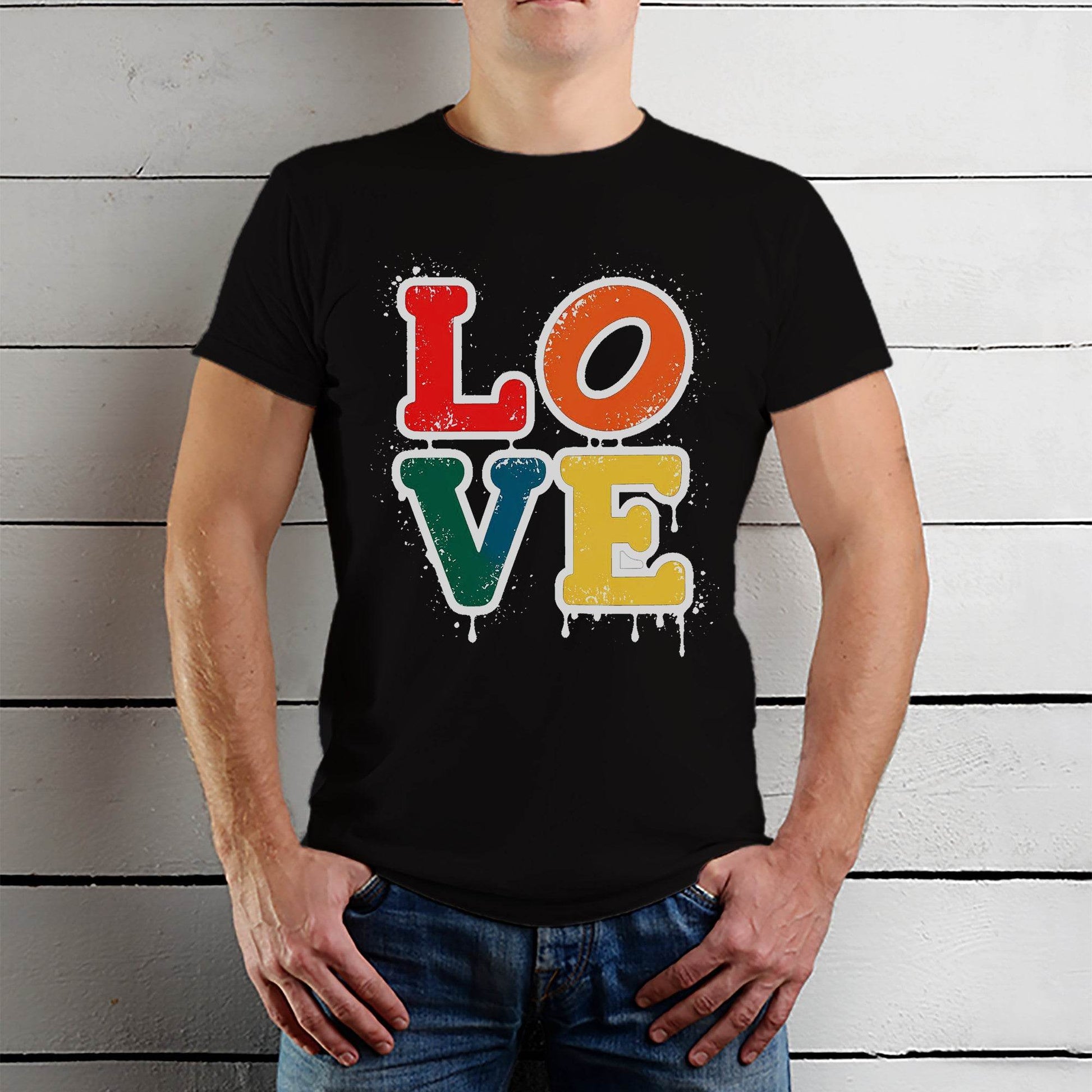 LOVE Color - Unisex Round Neck Regular Fit 100% Combed Cotton Half Sleeve T-Shirt - Mojilo Mart