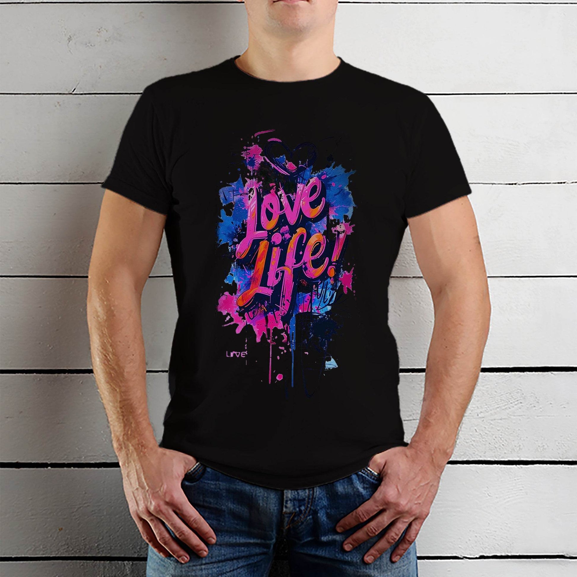 LOVE LIFE - Unisex Round Neck Regular Fit 100% Combed Cotton Half Sleeve T-Shirt - Mojilo Mart