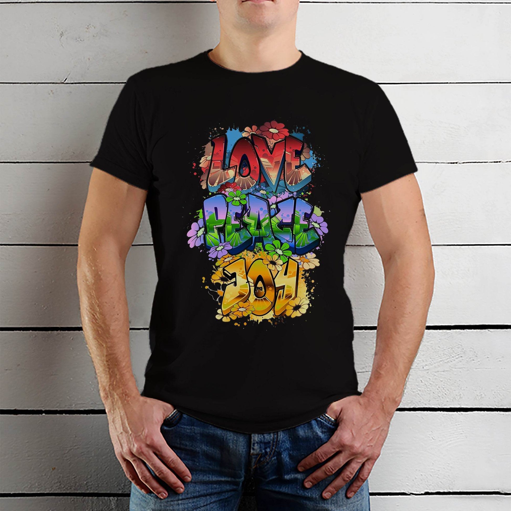 LOVE PEACE JOY - Unisex Round Neck Regular Fit 100% Combed Cotton Half Sleeve T-Shirt - Mojilo Mart