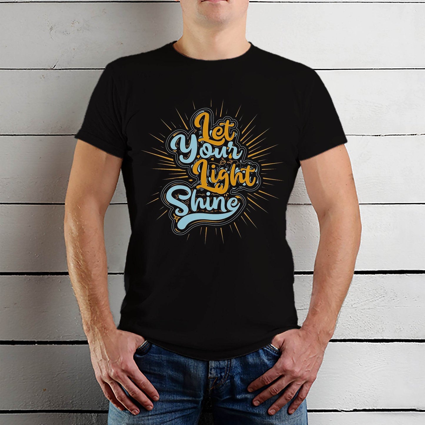 Let Your Light Shine - Unisex Round Neck Regular Fit 100% Combed Cotton Half Sleeve T-Shirt - Mojilo Mart