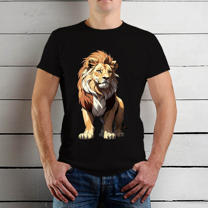 Lion Printed - Unisex Round Neck Regular Fit 100% Combed Cotton Half Sleeve T-Shirt - Mojilo Mart