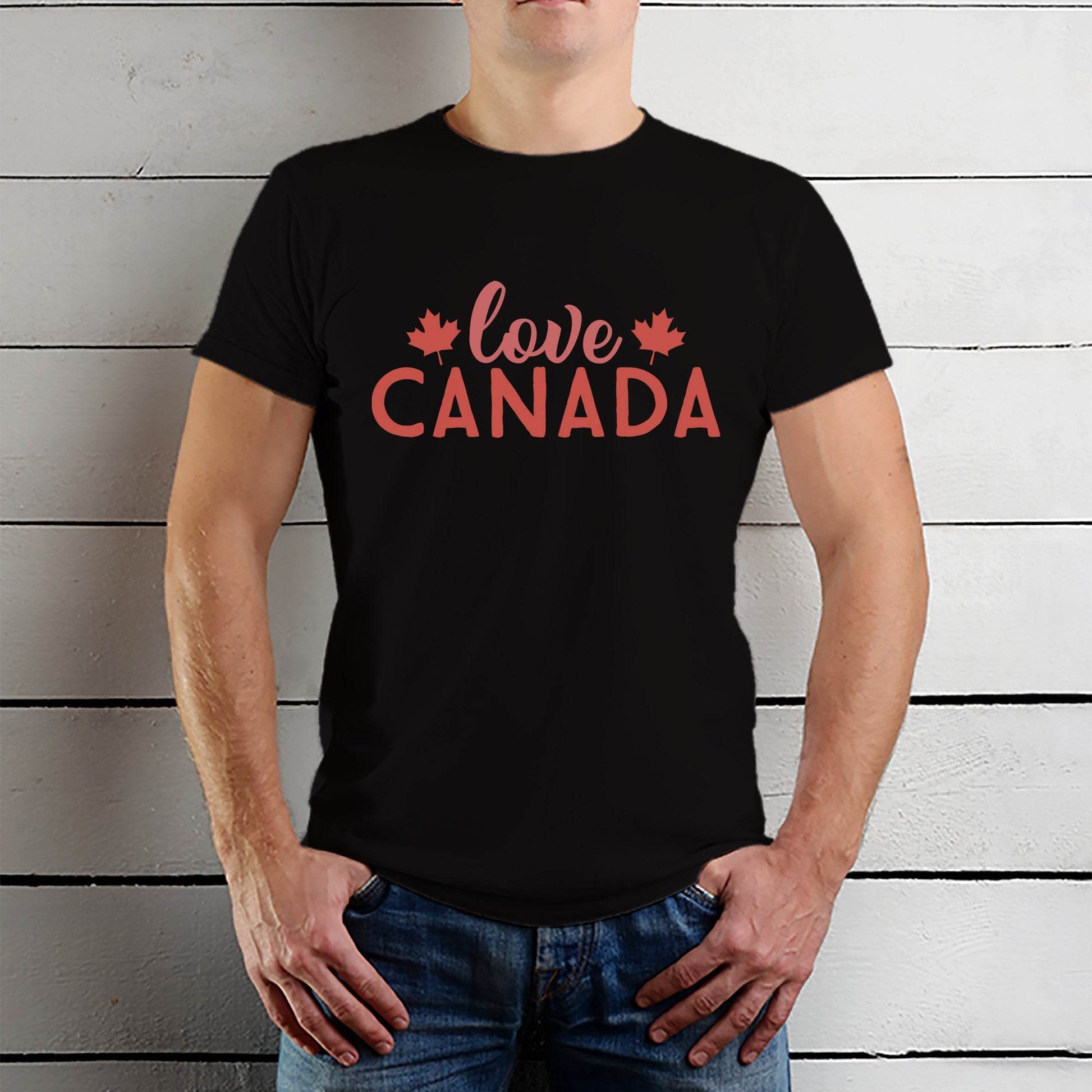Love CANADA Print - Unisex Round Neck Regular Fit 100% Combed Cotton Half Sleeve T-Shirt - Mojilo Mart