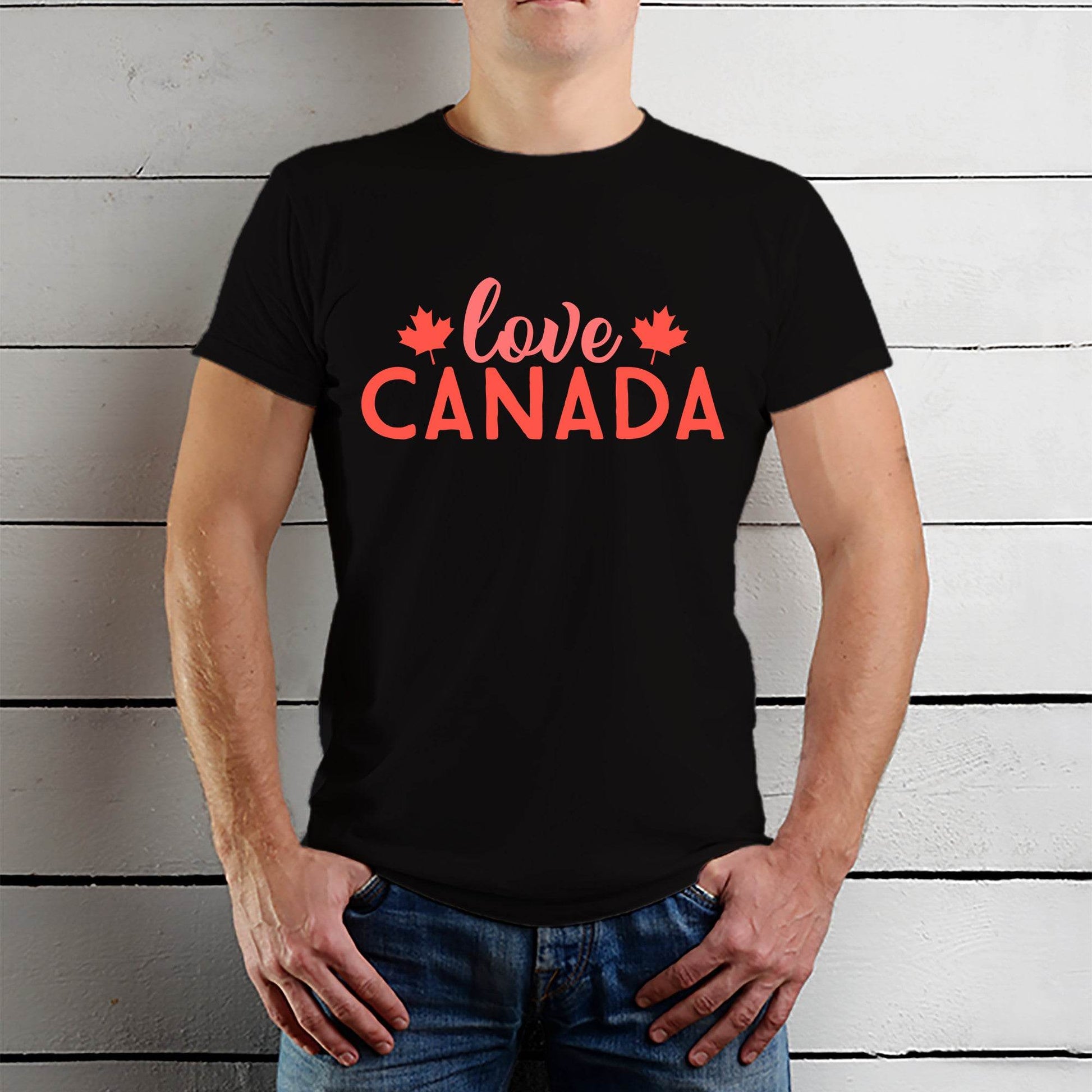 Love Canada - Unisex Round Neck Regular Fit 100% Combed Cotton Half Sleeve T-Shirt - Mojilo Mart
