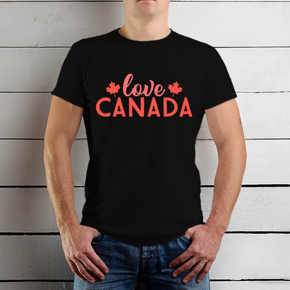 Love Canada - Unisex Round Neck Regular Fit 100% Combed Cotton Half Sleeve T-Shirt - Mojilo Mart