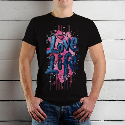 Love Life Print - Unisex Round Neck Regular Fit 100% Combed Cotton Half Sleeve T-Shirt - Mojilo Mart