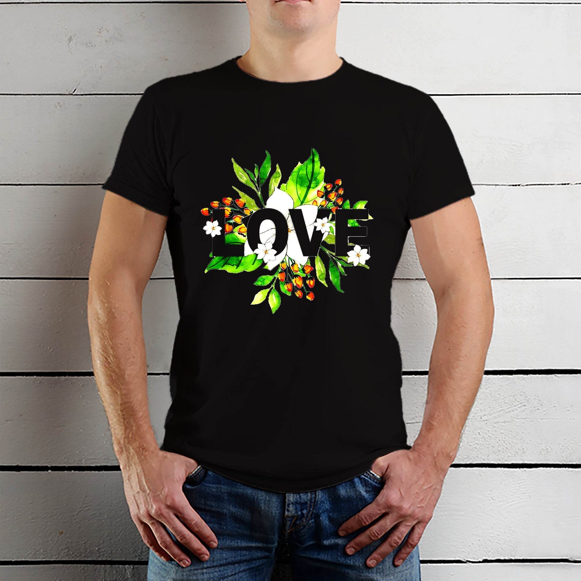 Love Plants Lover - Unisex Round Neck Regular Fit 100% Combed Cotton Half Sleeve T-Shirt - Mojilo Mart