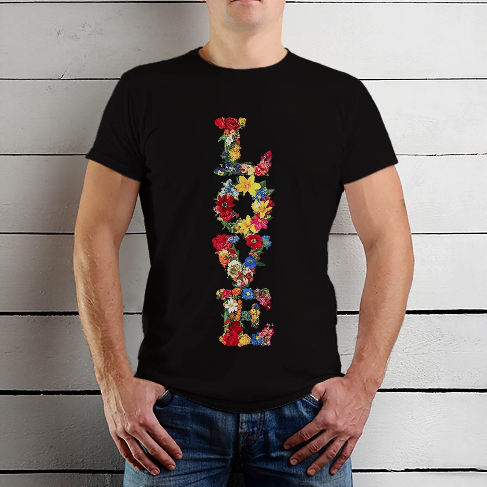 Love in flowers - Unisex Round Neck Regular Fit 100% Combed Cotton Half Sleeve T-Shirt - Mojilo Mart
