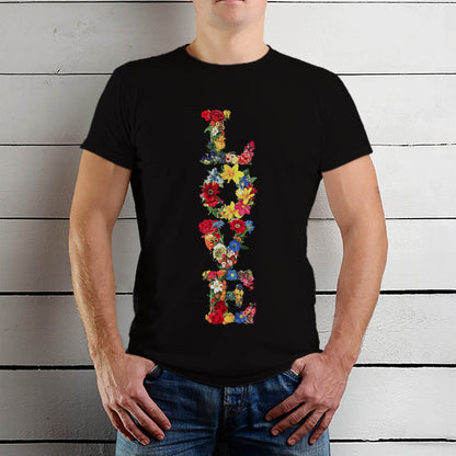 Love in flowers - Unisex Round Neck Regular Fit 100% Combed Cotton Half Sleeve T-Shirt - Mojilo Mart