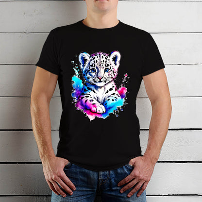 Lovely Leopard - Unisex Round Neck Regular Fit 100% Combed Cotton Half Sleeve T-Shirt - Mojilo Mart