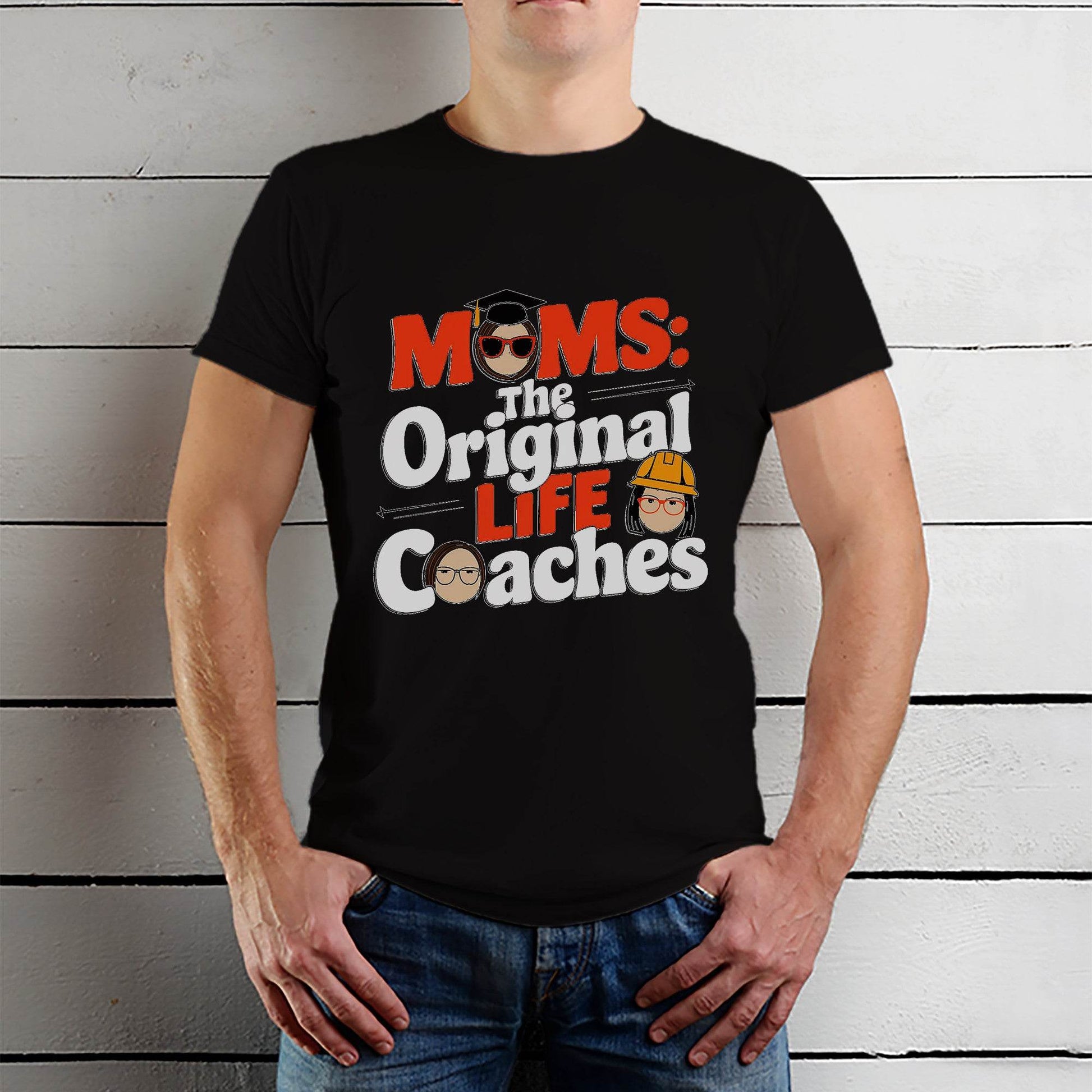 MOMS THE ORIGINAL COACHES Desing- Unisex Round Neck Regular Fit 100% Combed Cotton Half Sleeve T-Shirt - Mojilo Mart