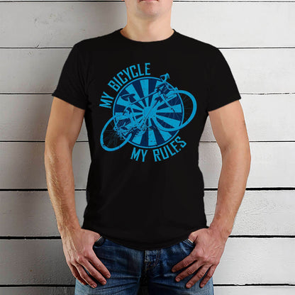 MY BICYCLE MY RULES - Unisex Round Neck Regular Fit 100% Combed Cotton Half Sleeve T-Shirt - Mojilo Mart